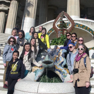 A group of MSM students traveling abroad in Barcelona, Spain